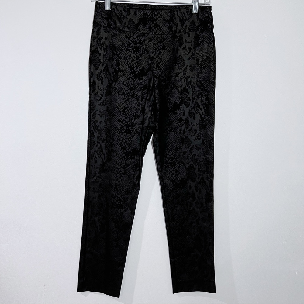 New Tina Stephens Black Snake Print‎ Pull On Pants Size 2